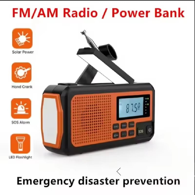 For Gift Emergency Solar Radio Hand Crank Charging AM/FM SW Dynamo Survival Radio Led Torch Outdoor for Disaster Blackout Use